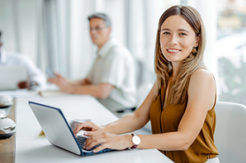 Woman in office